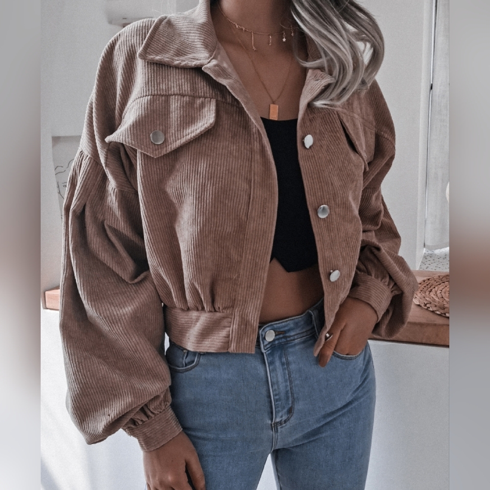 Quinn Lantern Cord Jacket - Khaki - Picture 3 of 4